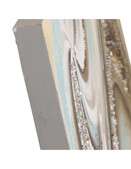 Cuadro pintado a mano relieve de ondas