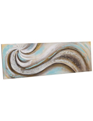 Cuadro pintado a mano relieve de ondas