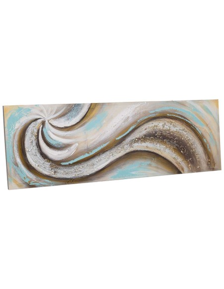 Cuadro pintado a mano relieve de ondas