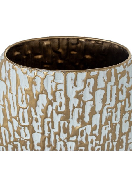 Jarrón ovalado metal dorado