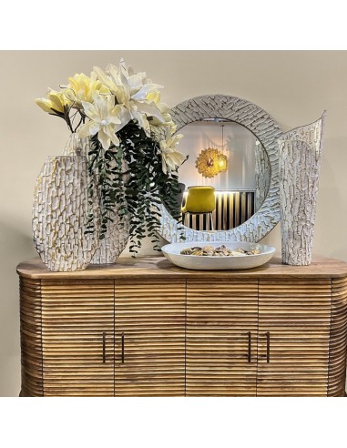 Jarrón ovalado metal dorado