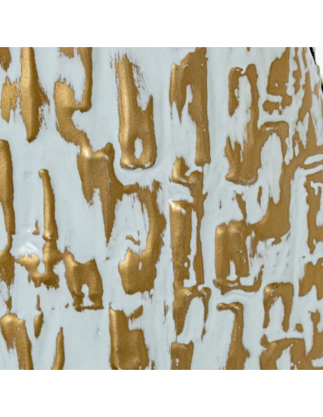 Jarrón ovalado metal dorado