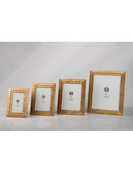 Portafotos dorado de resina 10x15cm