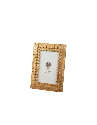 Portafotos dorado de resina 10x15cm