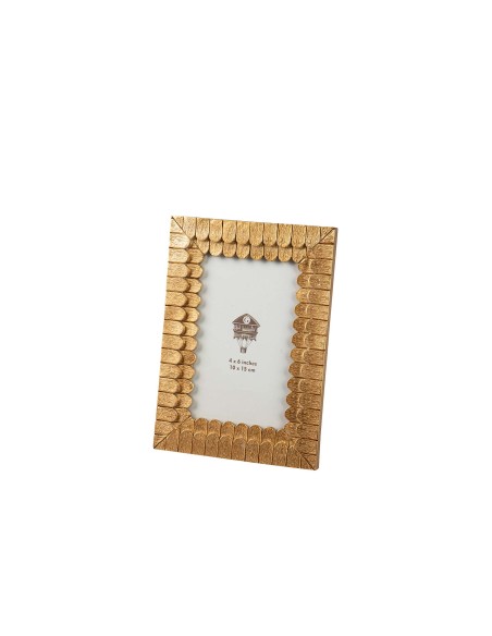 Portafotos dorado de resina 10x15cm