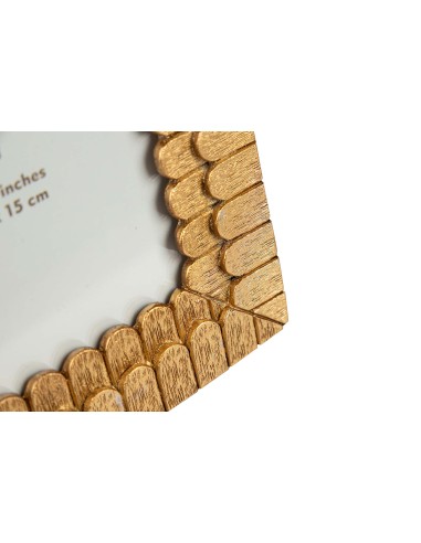 Portafotos dorado de resina 10x15cm