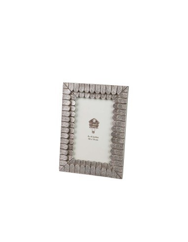 Portafotos plateado de resina 10x15cm