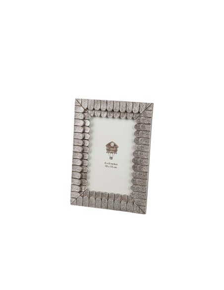Portafotos plateado de resina 10x15cm