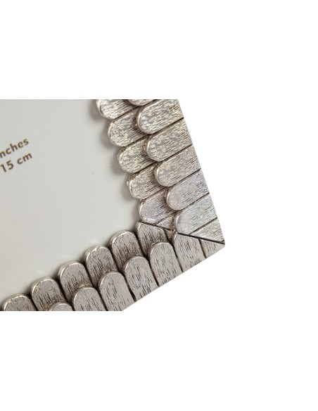 Portafotos plateado de resina 10x15cm