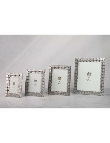 Portafotos resina plateado 15x20 cm