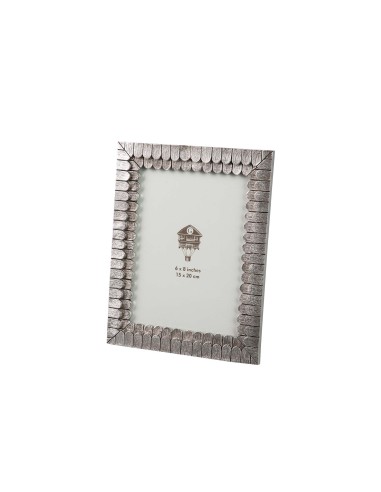 Portafotos resina plateado 15x20 cm