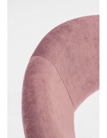 Sillón vanity oro en terciopelo rosa