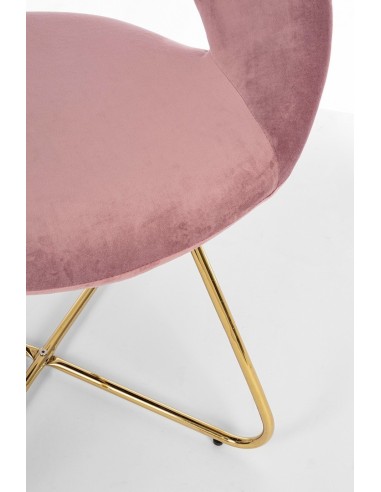 Sillón vanity oro en terciopelo rosa