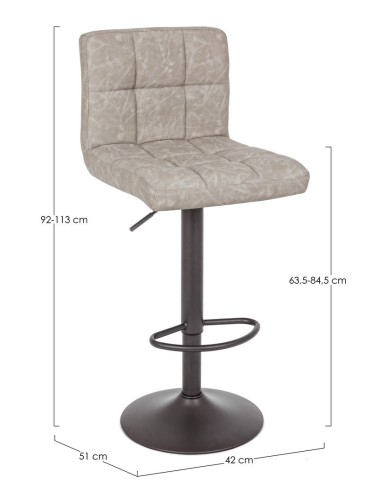 Taburete regulable gris claro