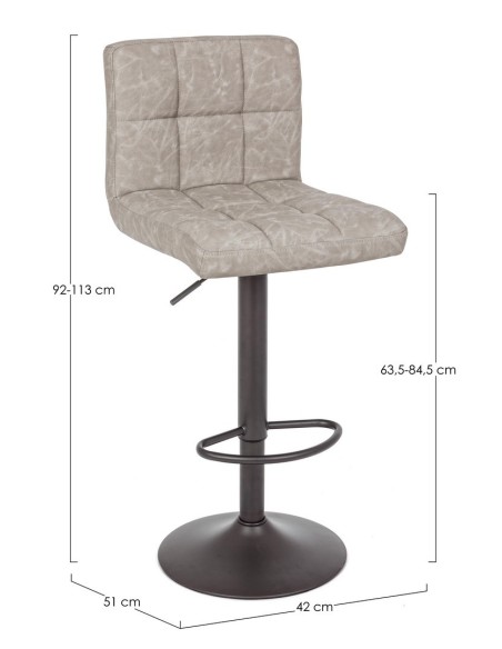 Taburete regulable gris claro