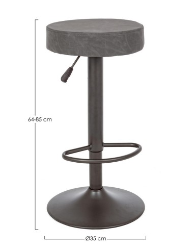 Taburete regulable gris oscuro