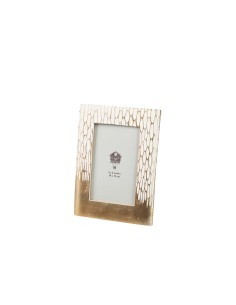 Portafotos resina dorado/blanco 10x15cm 2