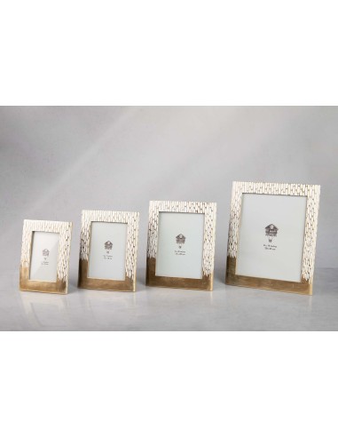 Portafotos resina dorado/blanco 10x15cm