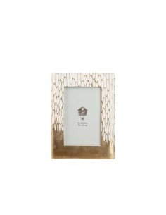 Portafotos resina dorado/blanco 10x15cm