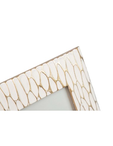 Portafotos resina dorado/blanco 10x15cm