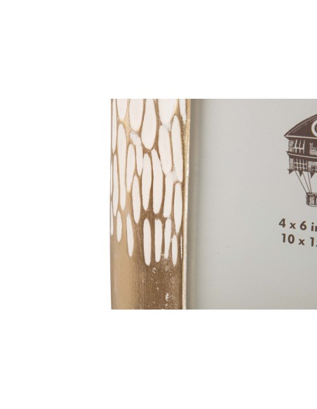 Portafotos resina dorado/blanco 10x15cm