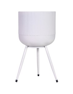 Macetero de metal blanco con patas 2