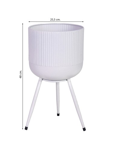 Macetero de metal Blanco con patas