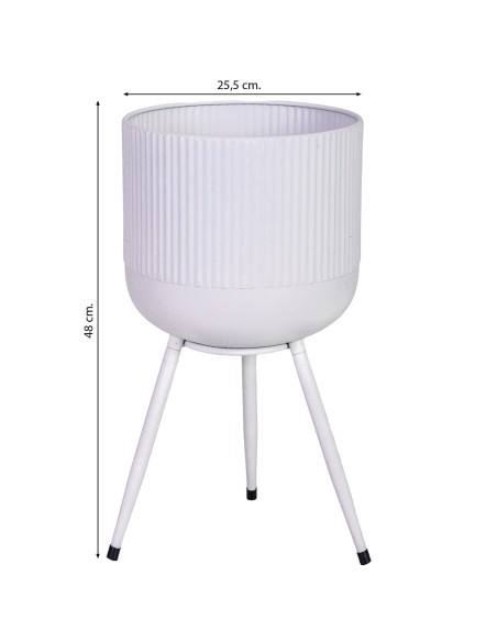 Macetero de metal Blanco con patas