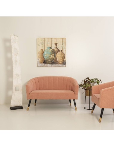 Macetero metal con pie oro y negro