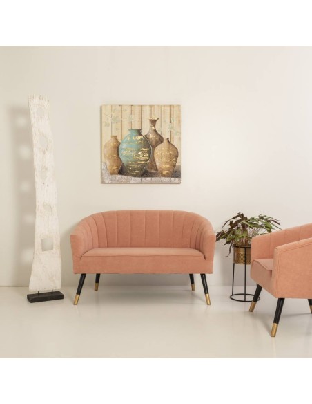 Macetero metal con pie oro y negro