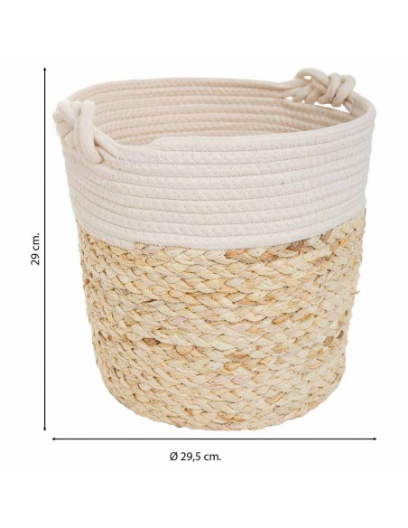 Macetero de fibra natural y algodón