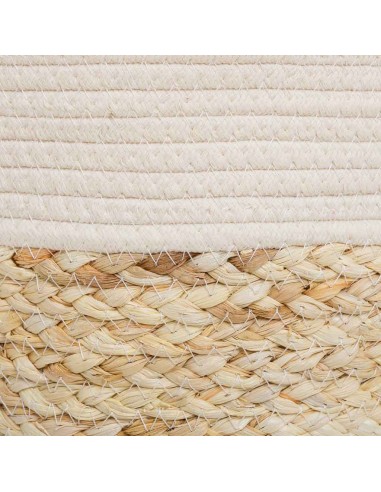 Macetero fibra natural y algodón con lazo