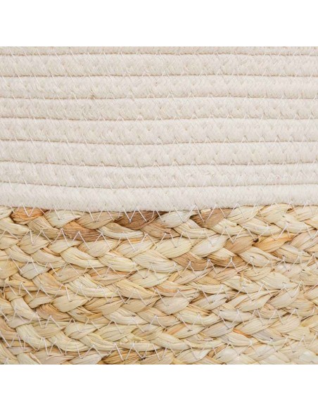 Macetero fibra natural y algodón con lazo