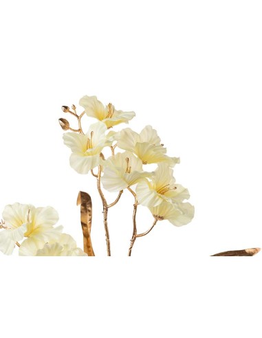 Rama de flores poliéster beige 15x10x80cm