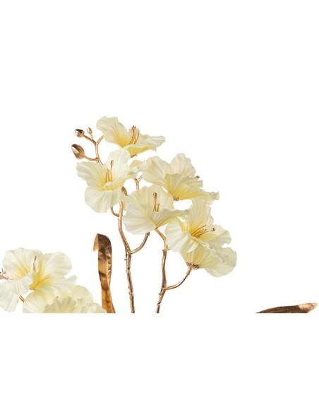 Rama de flores poliéster beige 15x10x80cm