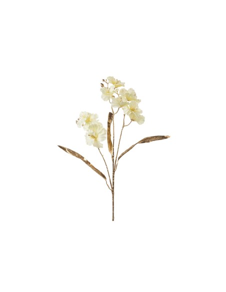 Rama de flores poliéster beige 15x10x80cm