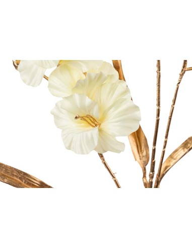 Rama de flores poliéster beige 15x10x80cm