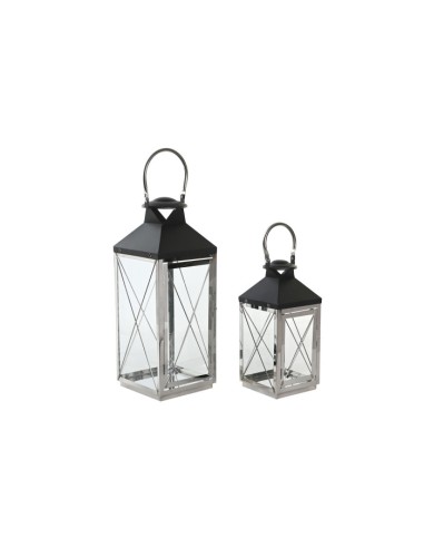 Farola Set de 2 acero negro