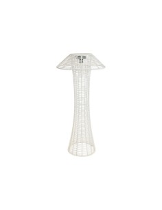 Lámpara solar ratán sintético en blanco
