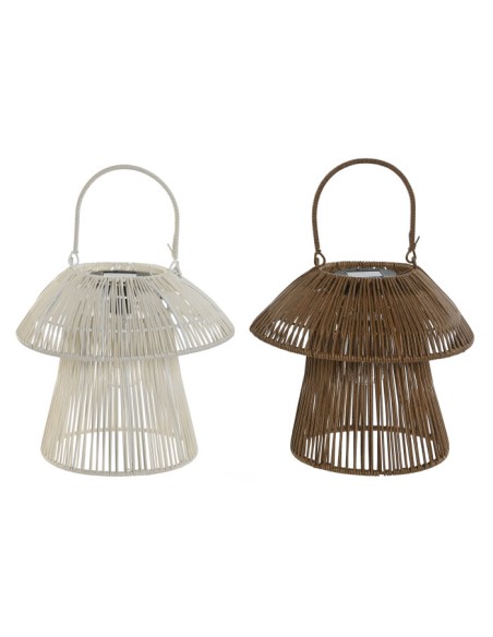 Lámpara solar ratán con asa