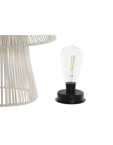 Portavela de madera y cristal beige