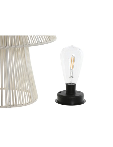 Portavela de madera y cristal beige