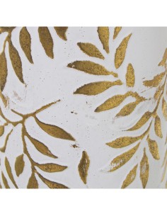 Jarrón blanco/dorado 17x54cm 2