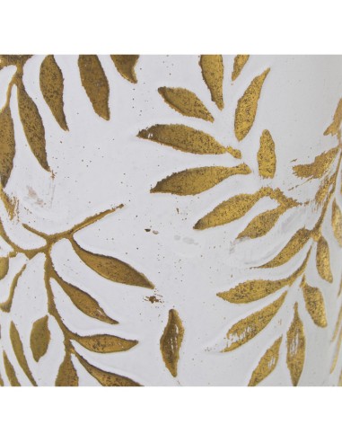 Jarrón blanco/dorado 17x54cm