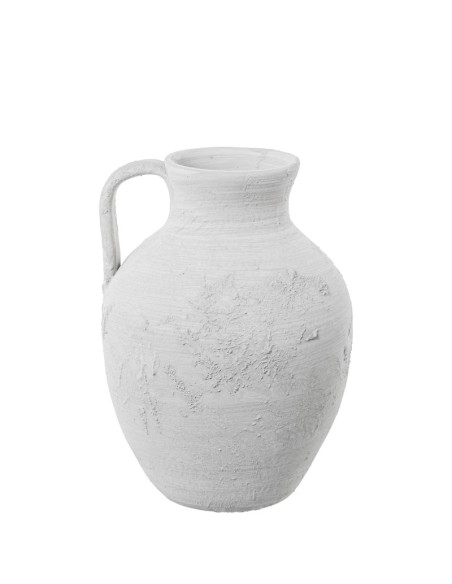 Jarrón de cerámica blanco rústico