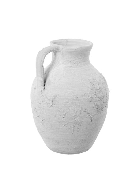 Jarrón de cerámica blanco rústico