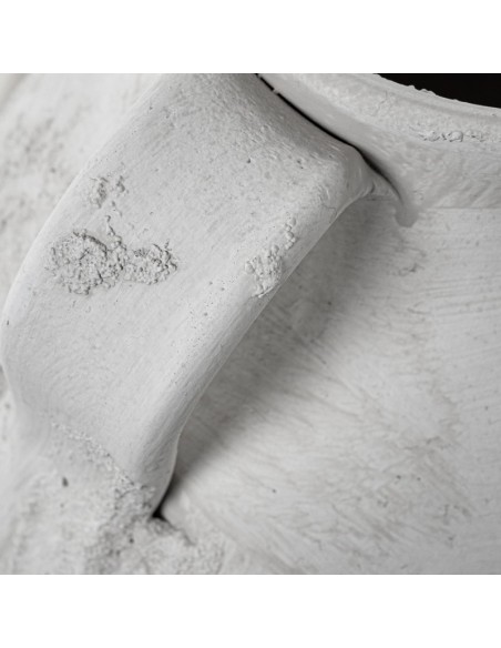 Jarrón de cerámica rústico blanco alto