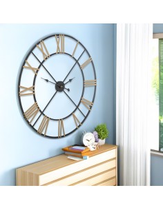 Reloj pared hierro 80cm negro 2