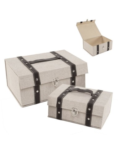 Baúles juego de 2 cajas gris