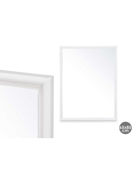 Espejo pared marco madera 65 x 85 cm blanco